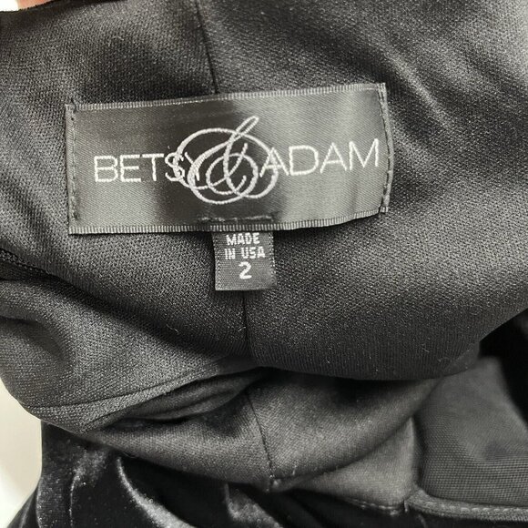 Vtg Betsy & Adam Black Velvet Maxi Dress Size 2 Sheer‎ Cut Out Formal Prom - Picture 12 of 14